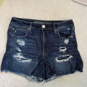 American Eagle High Rise Shortie Denim Shorts